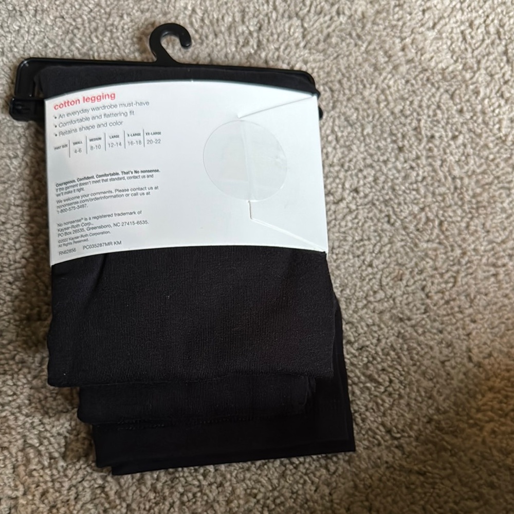 No nonsense Black Cotton Leggings (2nd) Pair - Picture 2 of 3